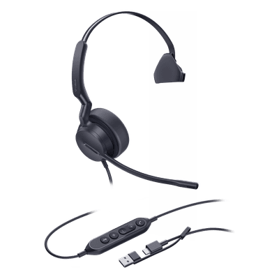 Headset USB Mono / Cancelación de Ruido AI / Altavoz 35 mm / USB-C/A / Indicador de Ocupado / 20 Hz - 20 kHz UH44-MONO-USB-C/A YEALINK