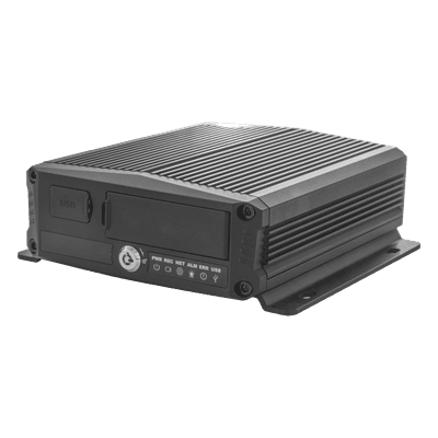 DVR Móvil / 6 Canales / 4 AHD + 2 IP / Almacenamiento 1 TB Micro SD + 2 TB SSD M.2 / H.265 / IA Embebida / 4G / GPS / Wi-Fi