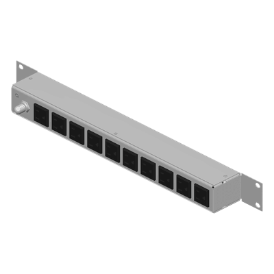 PDU Horizontal / 10 Tomas NEMA 5-15R / Rack 19 in 1UR / 120Vca 15A / Reestablecedor 15A / Cable 2.5 m (8.2 ft) / Acero Rolado en Frío