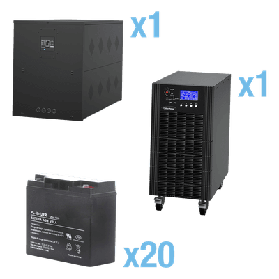 UPS Trifásico de 15 kVA/15 kW, Topología Online Doble Conversión, Voltaje de 208/220 Vca de L-L, Respaldo de 5 Minutos al 100% de Carga, Incluye Módulo y Banco de Baterías HSTP3T15K100P-5MIN-STARTUP CYBERPOWER