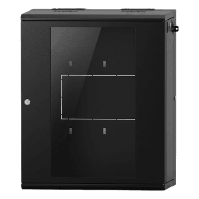 Gabinete Rack / 24 UR / 19 Pulgadas / Puerta de Cristal / Carga 80 kg / Abatible 120° / Laterales Removibles SR-19-24-GAPV5 LINKEDPRO