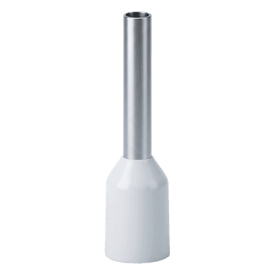 Conector Ferrule / 22 AWG / 0.5 mm² / Latón Estañado / PVC Blanco / Conductor 8 mm / 25 Piezas E0508 EPCOM POWERLINE