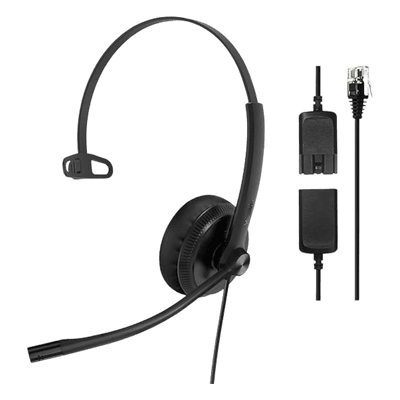 Diadema Monoaural / Audio HD Banda Ancha / Cancelación de Ruido / Conexión QD a RJ9 / ActiveProtection / Brazo Flexible 330° YHS34-MONO YEALINK