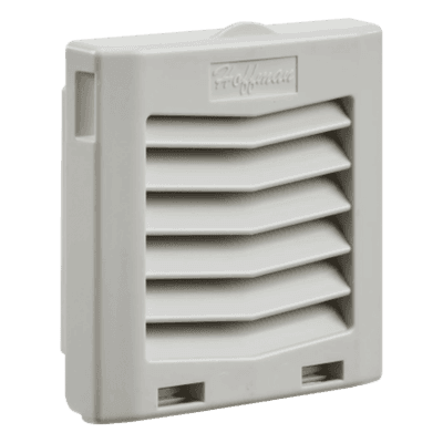 Rejilla de Escape con Filtro / IP54 / Click-Fit / Compatible Ventilador 4 in (102 mm) / Gris Claro RAL 7035