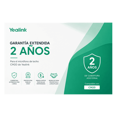 Garantia Extendida de 2 años para Microfono de Techo CM20 de Yealink CM20-AMS-2YEAR YEALINK