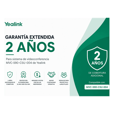 Garantia Extendida para Sistema de Videoconferencia MVC-S90-C5U-004 de Yealink MVCS90-C5U-004-AMS-2YEAR YEALINK