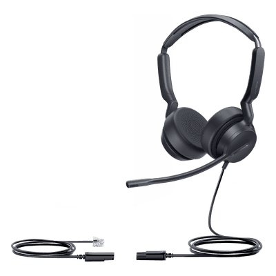 Auricular con Diadema / Alámbrico Analógico / Conexión QD a RJ9 / Audio HD 20 Hz - 20 kHz / Cancelación de Ruido / ActiveProtection YHS36-E2-DUAL YEALINK