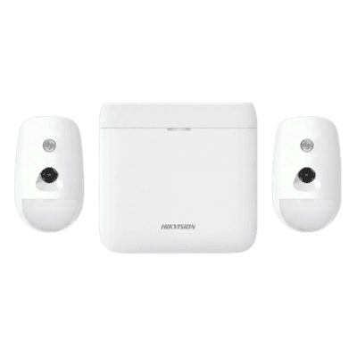 Kit de Alarma Inalámbrica / 96 Zonas / 2 PIRCAM con Videoverificación / GSM 3G/4G / Batería de Respaldo 12 h / Inmunidad a Mascotas 30 kg / Frecuencia 433 MHz AX-PRO-KIT-96-PIR-CAM HIKVISION
