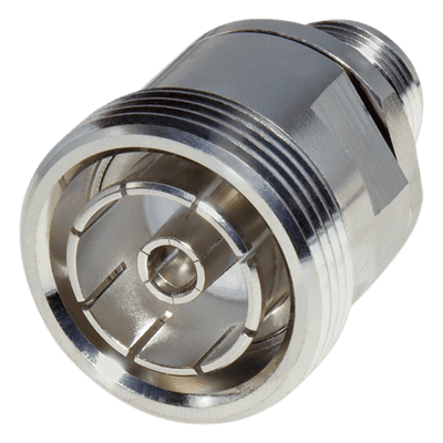 Adaptador en Línea de Conector DIN 7-16 Hembra a N Hembra, Plata / Plata / Teflón. P2RFD16734 RF INDUSTRIES,LTD