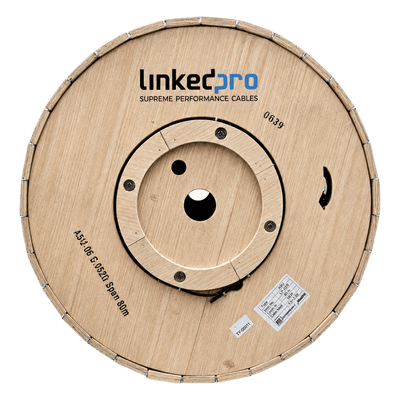 Carrete de 4 Kilómetros de Fibra Óptica Aérea Mini ADSS (ASU) G.652D, Monomodo de 6 Hilos, Exterior, Span 80, Loose Tube LP-ASU80-06C/4KM LINKEDPRO