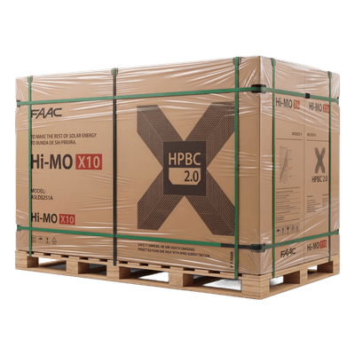 Pallet de Módulos Solares / 645 W / 53.8 Vcc / Eficiencia 23.7% / HPBC 2.0 / IP68 / Anti-Polvo