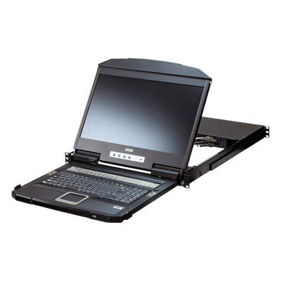 KVM Switch LCD 18.5" (7.3 in) | Consola Dual Rail 1U | 4 Puertos USB HDMI | Multi-View Quad-PiP-PbP-PoP | Resolución 1920x1200 @ 60Hz | Cascada 2 Niveles 16 Computadoras | Boundless Switching | Video DynaSync | EDID Expert | Consola Externa HD CL3884NW ATEN