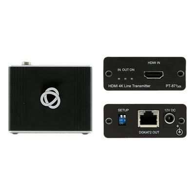 Kit Extensor HDMI 2.0 | DGKat™ 2.0 | 4K@60Hz (4:4:4) HDR | HDCP 2.2 | Alcance 60 m (196.9 ft) 4K60 4:4:4 | 70 m (229.7 ft) 4K60 4:2:0 | Alimentación Bidireccional | Compresión de Bajo Nivel | Latencia Cercana a Cero | Audio 32 Canales PT-871/2XR-KIT KRAMER