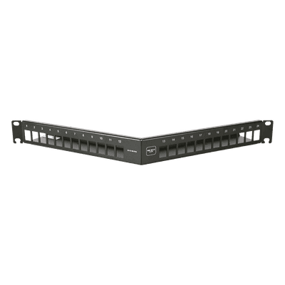 Patch Panel Angulado 10G MAX UTP / 24 Puertos Vacíos / 1U Rack 19" / Compatible Z-MAX® y UltraMAX™ / Color Negro / Administrador de Cable Integrado 10GMXP-A1-24E SIEMON
