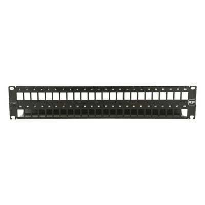 Patch Panel 10G MAX UTP / 48 Puertos Vacíos / 1U Rack 19" / Compatible Z-MAX y UltraMAX / Color Negro / Administrador de Cable Integrado 10GMXP-F2-48E SIEMON