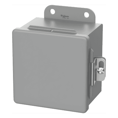 Gabinete de Bisagra Continua / NEMA 12 / 6 x 4 x 3 in (152 x 102 x 76 mm) / Acero Dulce / Montaje en Pared / Abrazaderas Atornilladas