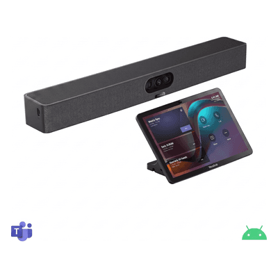 Barra de Videoconferencia / Triple Cámara 4K / 8 Micrófonos / Alcance 5 m (16.4 ft) / Android Integrado / Panel Táctil / 151° FOV A25-031 YEALINK