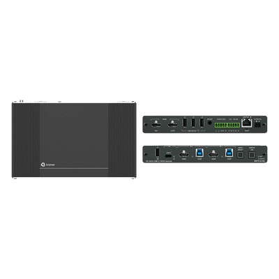 Auto-Switcher | 1 USB-C + 2 HDMI/USB Inputs | HDMI Output | USB 3.2 Switching | 4K@60Hz | HDCP 2.3 | PoE | MegaTOOLS Enclosure SWT3-31-HU KRAMER