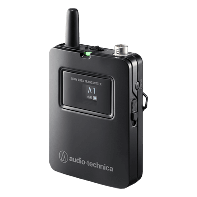 Transmisor Body-Pack Inalámbrico Digital | 2.4 GHz | 24-bit 48 kHz | Conector 4 Pines Locking | Pantalla OLED | Encriptación AES128 ATW-T1401 AUDIO-TECHNICA