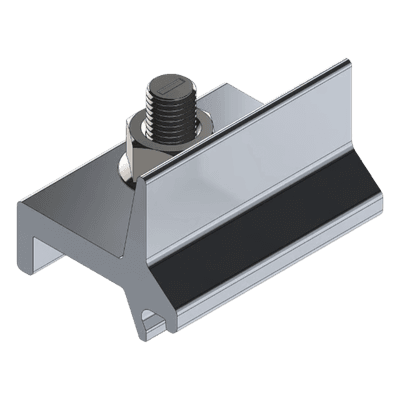 Abrazadera de Fijación / Aluminio Serie 6000 / N Rail 4.72 Horizontal a Vertical / Tornillería Inoxidable Incluida / 54 g N00009 BASEL