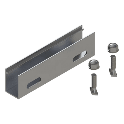 Cople de Aluminio para Riel / Aluminio Serie 6000 / Compatible N Rail 4.72 y M2 / Acero Inoxidable / 115 g N00003 BASEL