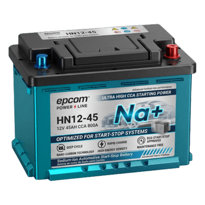 Batería Start-Stop Automotriz / 12 Vcc / 45 Ah / 800 CCA / 540 Wh / 3000+ Ciclos / IP65 HN1245 EPCOM POWER LINE BY RITAR