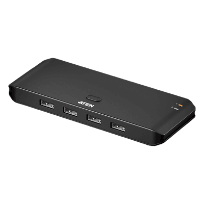 Switch USB Compartido / 2 Computadoras x 4 Periféricos / USB 2.0 480 Mbps / Conmutación por Botón / Plug-and-Play US4224 ATEN