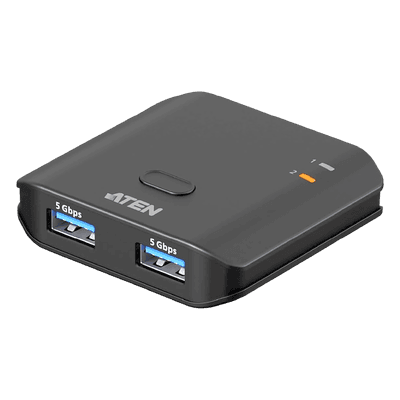 Switch USB 3.2 Gen 1 / 5 Gbps / 2 PCs / 2 Puertos USB Tipo-A / InstaSync / Botón Integrado / Plug-and-Play US4322 ATEN