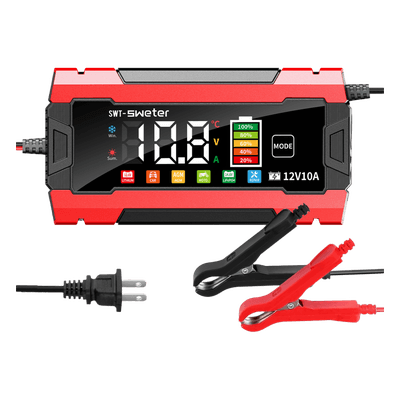 Cargador Inteligente Automático / 3 Etapas / 12V 10A / 6 Modos de Batería / LCD / Entrada 100-240V SWT-3830-R EPCOM POWERLINE