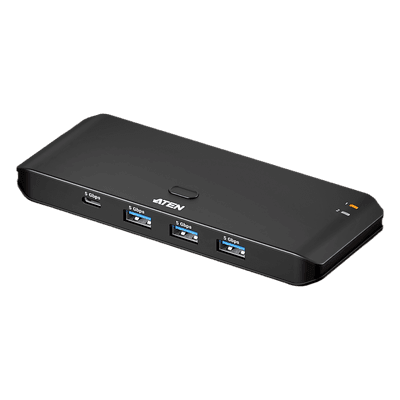 Switch USB Compartido / USB 3.2 Gen 1 / 5 Gbps / 2 Computadoras / 4 Periféricos / Conmutación por Botón y Selector Remoto US4324 ATEN