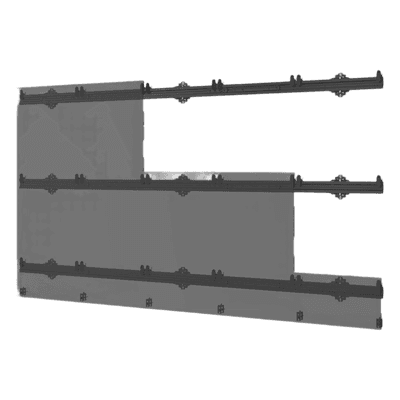 Sistema de Montaje para Videowall LED / 5x5 Paneles / Carga 284.1 kg (625 lb) / Ajuste de Precisión Dual / Aluminio Anodizado / Hasta 135" 3.05 x 1.69 m (10 x 5.5 ft)