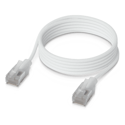 Cable de Parcheo Cat6A / 10G / PoE+++ / Etherlighting / 1 m (3.3 ft) / RJ45 Blindado UACC-CABLE-PATCH-EL-C6A-1M-W UBIQUITI