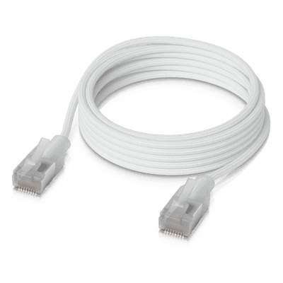 Cable de Parcheo Cat6A / 10G / PoE+++ / 2 m (6.6 ft) / Etherlighting / RJ45 Blindado / Interior UACC-CABLE-PATCH-EL-C6A-2M-W UBIQUITI