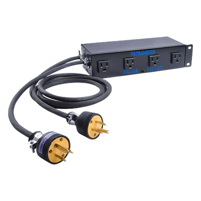Interface de Transferencia Automática / Conmutación en 15 ms / 4 Salidas NEMA 5-15R / 20 A Total / 110 VCA 50/60 Hz / Detección 75-77 VCA PE-TRANSFER EPCOM INDUSTRIAL