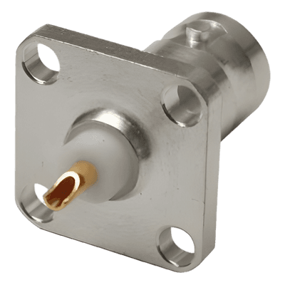 Conector BNC Hembra / Montaje Panel 4 Perforaciones / 13 mm / 50 Ω / Soldable PCB RFB-1115 RF INDUSTRIES,LTD