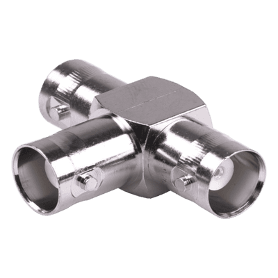 Adaptador RF / Triple BNC Hembra en T / 50 Ohm / Cuerpo Niquelado / Contacto Plateado / Aislante Teflón RFB-1131 RF INDUSTRIES,LTD