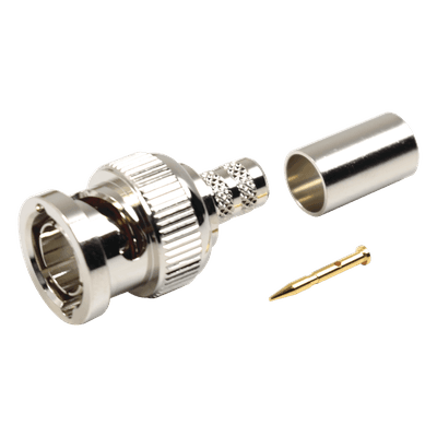 Conector BNC Macho en 75 Ohm, de Anillo Plegable para RG-59/U, Níquel/ Oro/ Teflón. RFB-1707-D RF INDUSTRIES,LTD