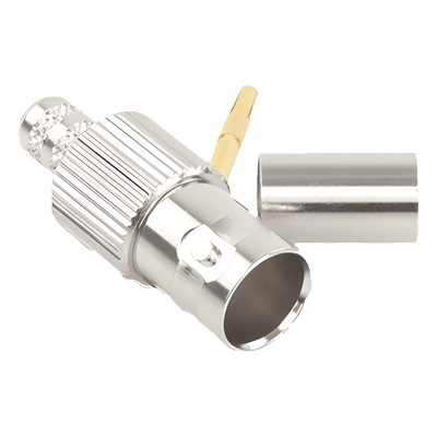 Conector BNC Hembra / 75 Ohm / Anillo Plegable / RG-59/U / Níquel-Oro-Delrin / 28.80 mm RFB-1724 RF INDUSTRIES,LTD