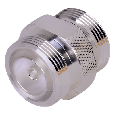 Adaptador Barril / DIN 7-16 Hembra a Hembra / Cuerpo Bronce Plateado / Aislante Teflón / Montaje en Línea RFD-1653-2 RF INDUSTRIES,LTD