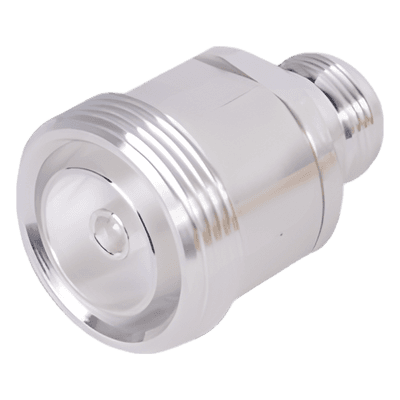 Adaptador en Línea / DIN 7-16 Hembra a N Hembra / Cuerpo de Bronce Plateado / Aislante de Teflón RFD-1673-2 RF INDUSTRIES,LTD