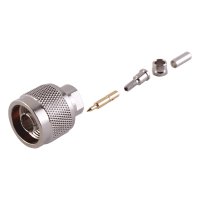 Conector Coaxial N Macho / Anillo Plegable / RG-174/U, Belden 8216 / Bronce Niquelado / Contacto Oro RFN-1005-B-03 RF INDUSTRIES,LTD