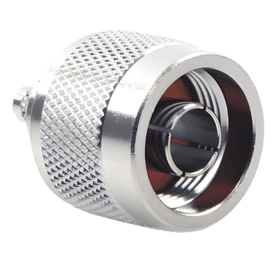 Conector Coaxial N Macho / Anillo Plegable / Cable RG-142/U / Frecuencia 11 GHz / Cuerpo Bronce Niquelado / Contacto Oro / Aislante Teflón RFN-1005-C1 RF INDUSTRIES,LTD