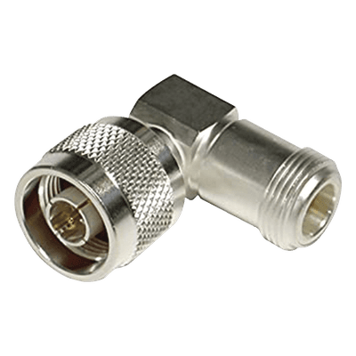 Adaptador en Ángulo Recto / N Macho a N Hembra / Cuerpo Bronce Plateado / Contacto Oro / Aislante Teflón RFN-1012-1 RF INDUSTRIES,LTD