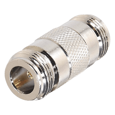 Adaptador Coaxial Tipo Barril / 50 Ohm / Conector N Hembra a N Hembra / Montaje en Línea / Cuerpo Bronce Plateado / Contacto Oro / Aislante Teflón RFN-1013-1 RF INDUSTRIES,LTD