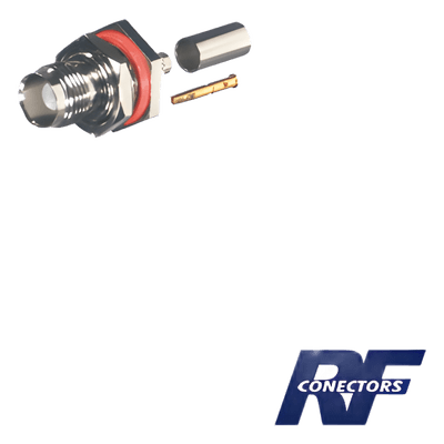Conector TNC Hembra / Hermético IP68 / Montaje Trasero / Panel D Plano / RG-58/U RFT-1212 RF INDUSTRIES,LTD