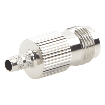 Conector TNC Hembra / Anillo Plegable / RG-58/U, RG-142/U / Bronce Niquelado / Contacto Oro / Aislante Delrin RFT-1216-1 RF INDUSTRIES,LTD