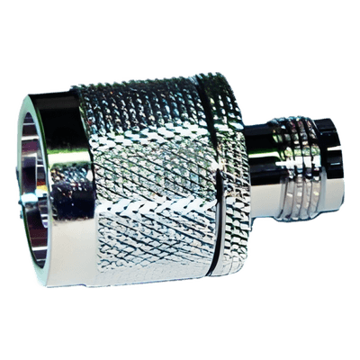 Adaptador RF en Línea / TNC Hembra a N Macho / Cuerpo Bronce Niquelado / Contacto Oro / Aislante Teflón RFT-1233 RF INDUSTRIES,LTD