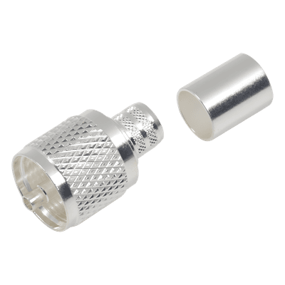 Conector UHF Macho / Anillo Plegable / RG-8, RG-213/U, BELDEN 8237, 8267 / Cuerpo Bronce Niquelado RFU-507 RF INDUSTRIES,LTD