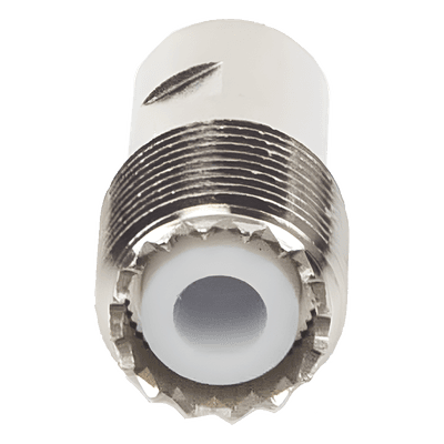 Conector UHF hembra / SO-239 / Roscable / RG-58/U / RG-142/U / Bronce niquelado / Teflón RFU-520 RF INDUSTRIES,LTD