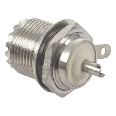 Conector UHF Hembra / Montaje Frontal D Plano / Cuerpo Níquel / Contacto Plata / Aislante Teflón RFU-523-T RF INDUSTRIES,LTD